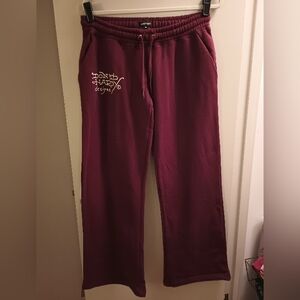Ed Hardy Women's Burgundy Joggers Size M